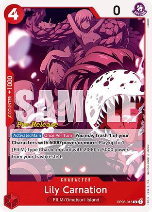 Lily Carnation (OP06-015) - [Wings of the Captain Pre-Release Cards]