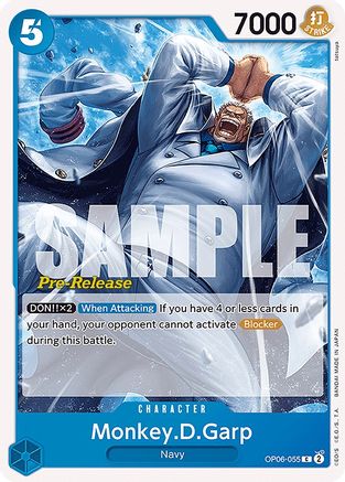 Monkey.D.Garp (OP06-055) - [Wings of the Captain Pre-Release Cards]