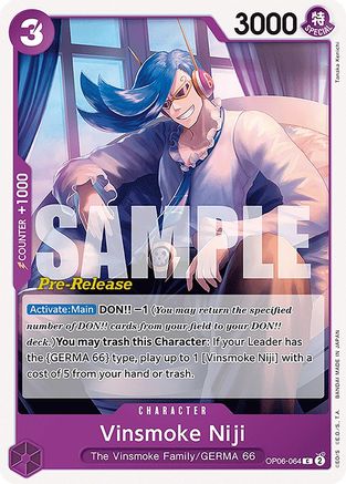 Vinsmoke Niji (064) (OP06-064) - [Wings of the Captain Pre-Release Cards]