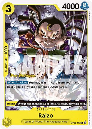 Raizo (OP06-112) - [Wings of the Captain Pre-Release Cards]