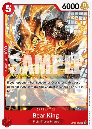 Bear.King (OP06-012) - [Wings of the Captain Pre-Release Cards]