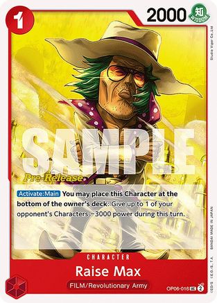 Raise Max (OP06-016) - [Wings of the Captain Pre-Release Cards]