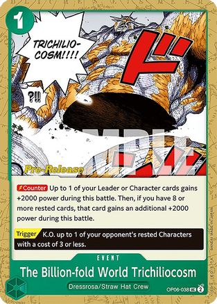 The Billion-fold World Trichiliocosm (OP06-038) - [Wings of the Captain Pre-Release Cards]
