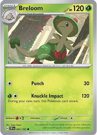 Breloom (007/162) [Scarlet & Violet: Temporal Forces] Reverse Holofoil