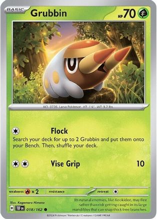 Grubbin (018/162) [Scarlet & Violet: Temporal Forces] Reverse Holofoil
