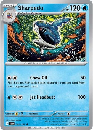 Sharpedo (043/162) [Scarlet & Violet: Temporal Forces] Reverse Holofoil