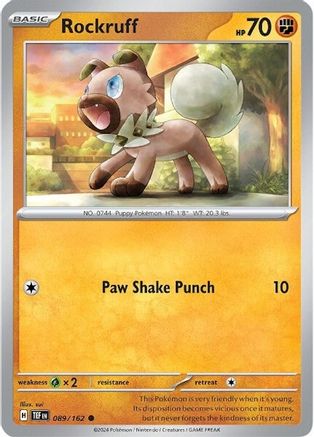 Rockruff (089/162) [Scarlet & Violet: Temporal Forces] Reverse Holofoil