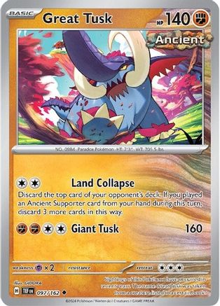 Great Tusk (097/162) [Scarlet & Violet: Temporal Forces] Reverse Holofoil
