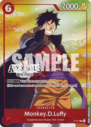 Monkey.D.Luffy (001) (Online Regional 2024 Vol. 2) [Participant] (P-001) - [One Piece Promotion Cards] Foil
