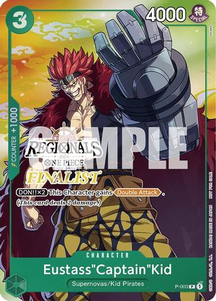 Eustass"Captain"Kid (Online Regional 2024 Vol. 2) [Finalist] (P-003) - [One Piece Promotion Cards] Foil