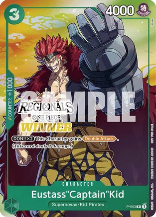 Eustass"Captain"Kid (Offline Regional 2024 Vol. 2) [Winner] (P-003) - [One Piece Promotion Cards] Foil