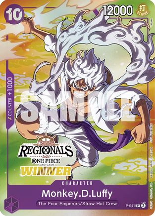 Monkey.D.Luffy (041) (Online Regional 2024 Vol. 2) [Winner] (P-041) - [One Piece Promotion Cards] Foil