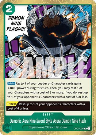 Demonic Aura Nine-Sword Style Asura Demon Nine Flash (OP07-036) - [500 Years in the Future] Foil