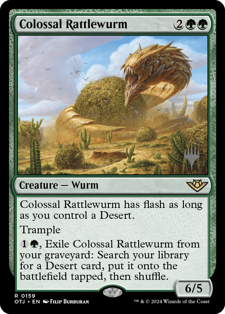 Colossal Rattlewurm (Promo Pack) [Outlaws of Thunder Junction Promos] Foil