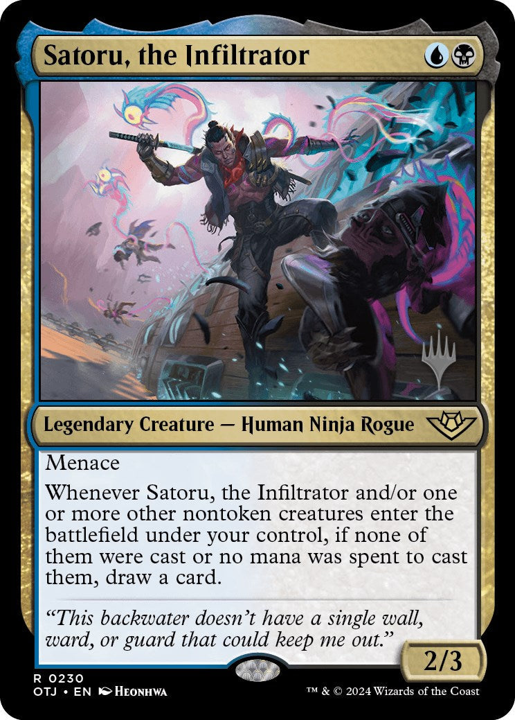 Satoru, the Infiltrator (Promo Pack) [Outlaws of Thunder Junction Promos] Foil