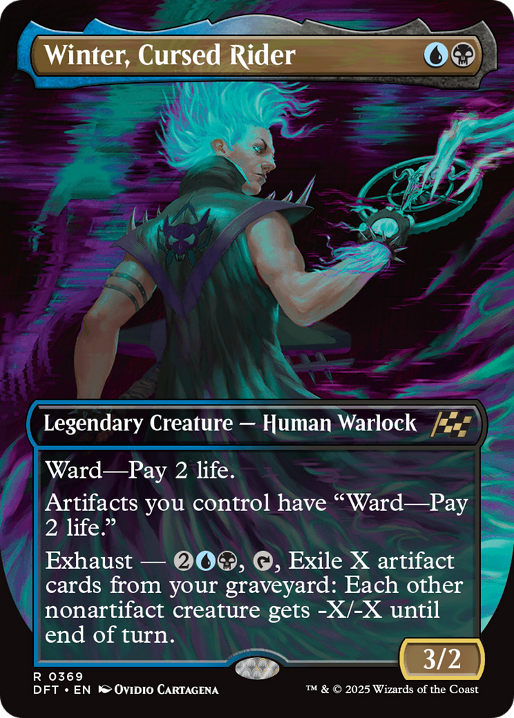 Winter, Cursed Rider (Borderless) [Aetherdrift] Foil