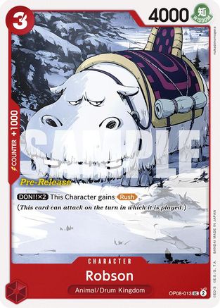 Robson (OP08-013) - [Two Legends Pre-Release Cards]