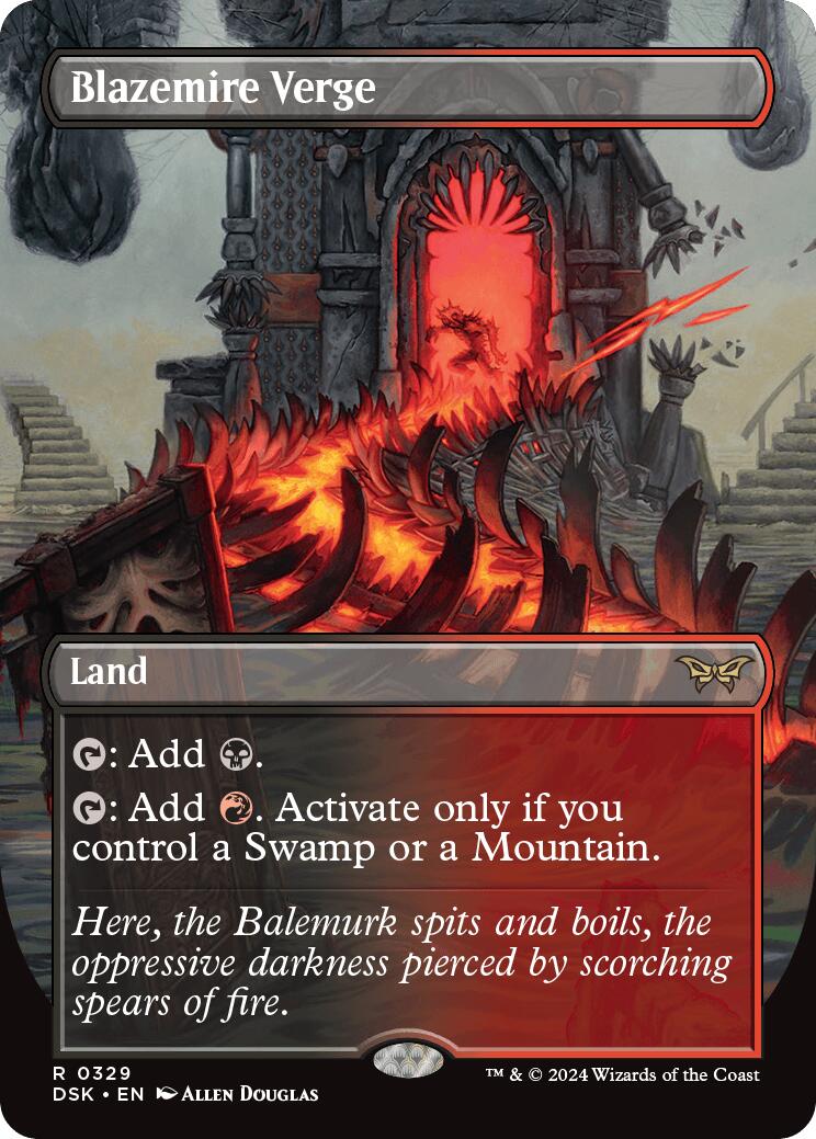 Blazemire Verge (Borderless) [Duskmourn: House of Horror] Foil