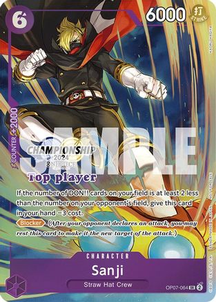 Sanji (Championship 2024 Top Player Pack) (OP07-064) - [One Piece Promotion Cards] Foil