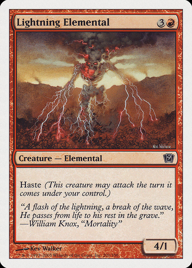 Lightning Elemental [Ninth Edition] Foil