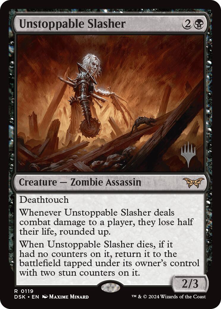 Unstoppable Slasher (0119) (Promo Pack) [Duskmourn: House of Horror Promos] Foil