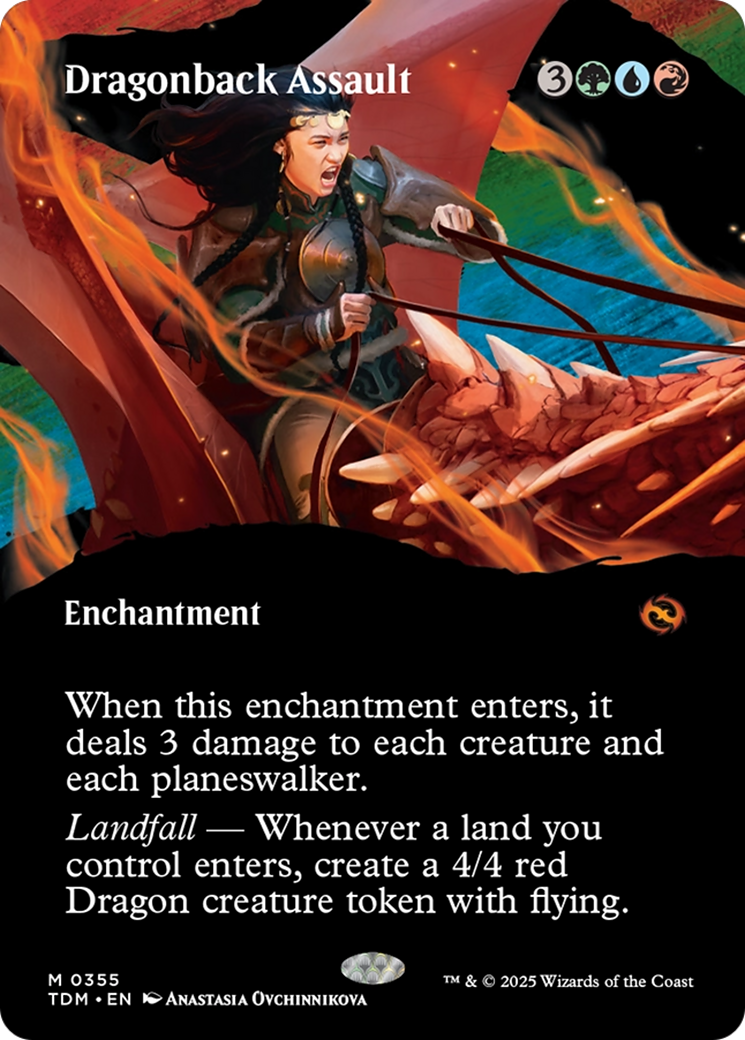 Dragonback Assault (Borderless) [Tarkir: Dragonstorm] Foil