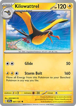 Kilowattrel (067/191) [Scarlet & Violet: Surging Sparks] Reverse Holofoil