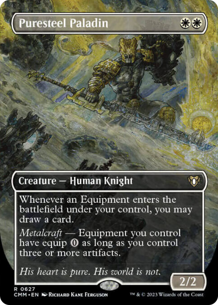 Puresteel Paladin (Borderless Alternate Art) [Commander Masters] Foil
