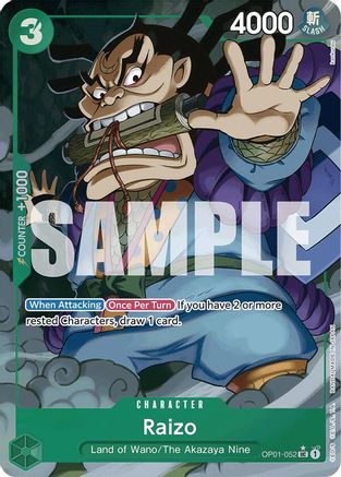 Raizo (Full Art) (OP01-052) - [Premium Booster -The Best-] Foil
