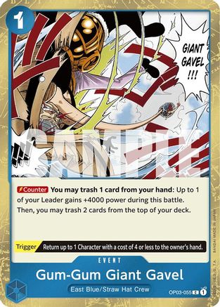 Gum-Gum Giant Gavel (Jolly Roger Foil) (OP03-055) - [Premium Booster -The Best-] Foil