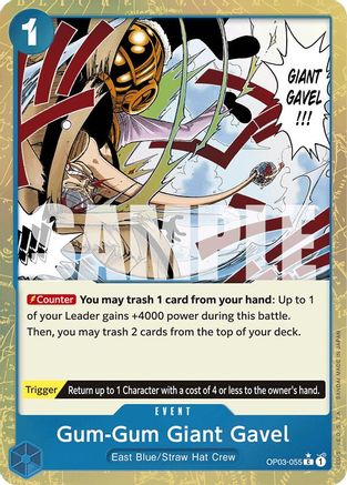 Gum-Gum Giant Gavel (Textured Foil) (OP03-055) - [Premium Booster -The Best-] Foil