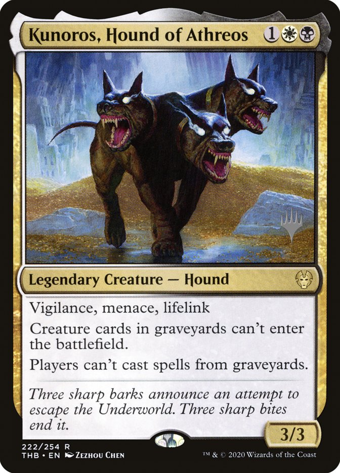 Kunoros, Hound of Athreos (Promo Pack) [Theros Beyond Death Promos] Foil