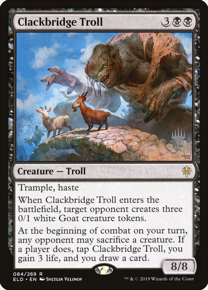 Clackbridge Troll (Promo Pack) [Throne of Eldraine Promos] Foil