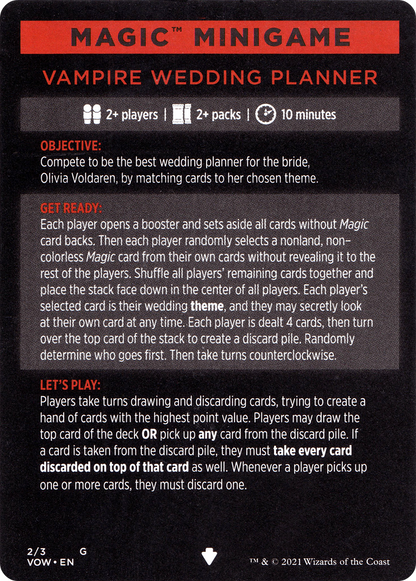 Vampire Wedding Planner // Vampire Wedding Planner (cont'd)  [Innistrad: Crimson Vow Minigames] Foil