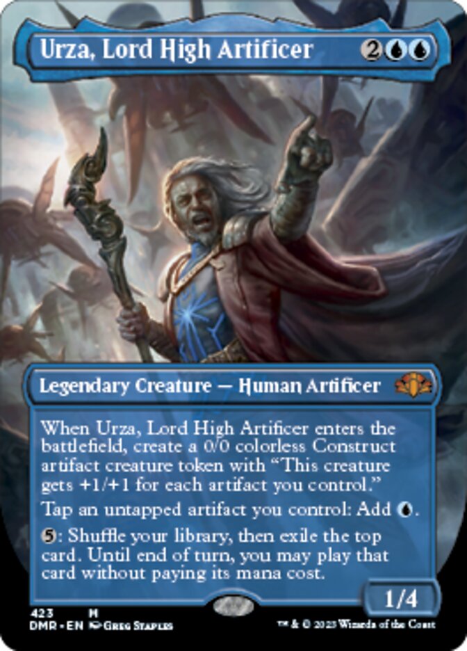 Urza, Lord High Artificer (Borderless Alternate Art) [Dominaria Remastered] Foil