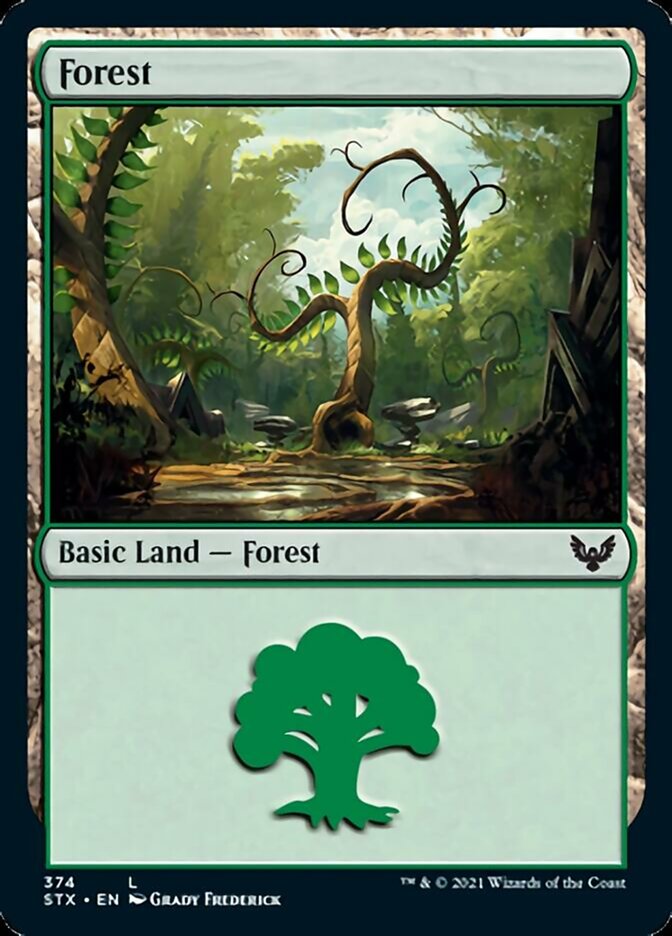 Forest (374) [Strixhaven: School of Mages] Foil