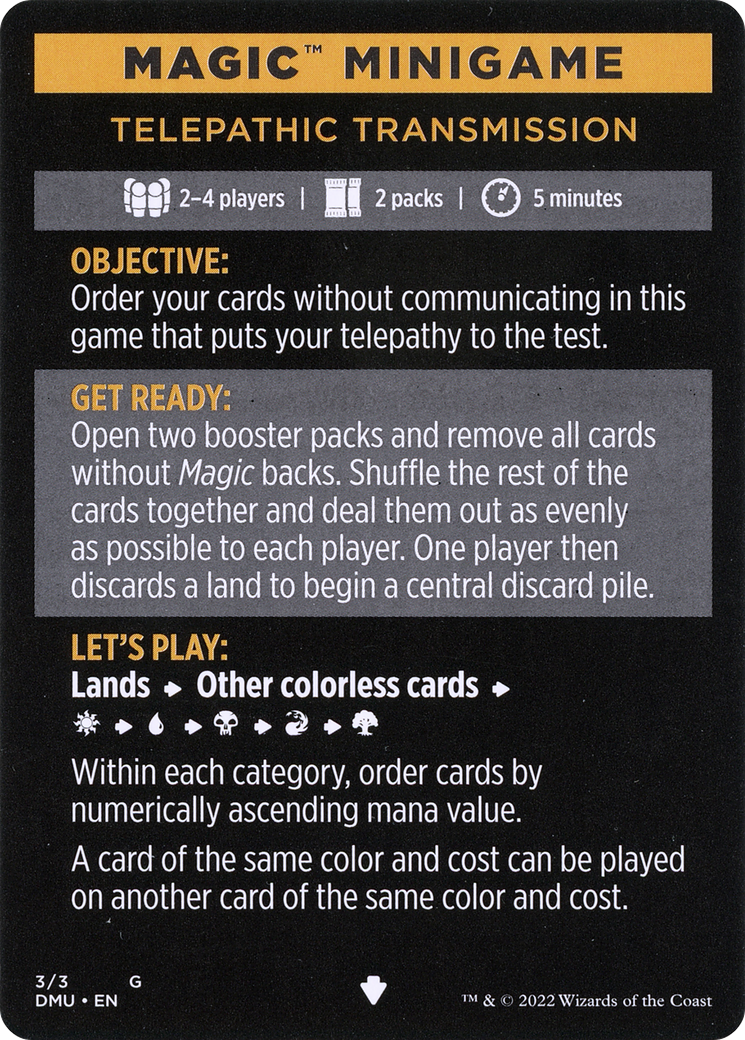 Telepathic Transmission // Telepathic Transmission (cont'd)  [Dominaria United Minigames] Foil