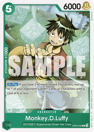 Monkey.D.Luffy (036) (OP09-036) - [Emperors in the New World: 2nd Anniversary Tournament Cards]