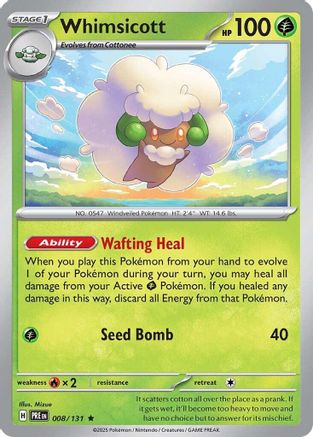 Whimsicott (008/131) [Scarlet & Violet: Prismatic Evolutions] Reverse Holofoil
