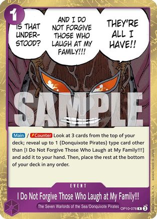 I Do Not Forgive Those Who Laugh at My Family!!! (OP10-078) - [Royal Blood] Foil