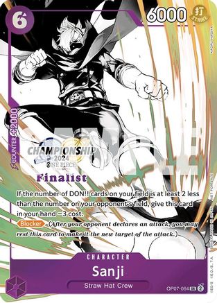 Sanji (Championship 2024 Finalist Card Set Vol. 2) (OP07-064) - [One Piece Promotion Cards] Foil