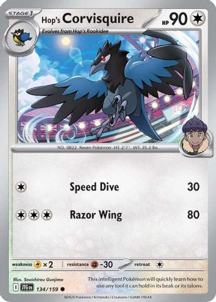 Hop's Corvisquire (134/159) [Scarlet & Violet: Journey Together] Reverse Holofoil