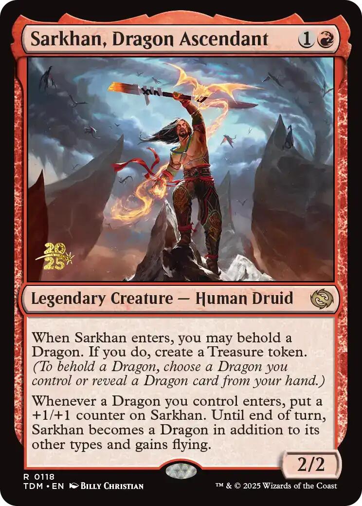 Sarkhan, Dragon Ascendant [Tarkir: Dragonstorm Prerelease Promos] Foil