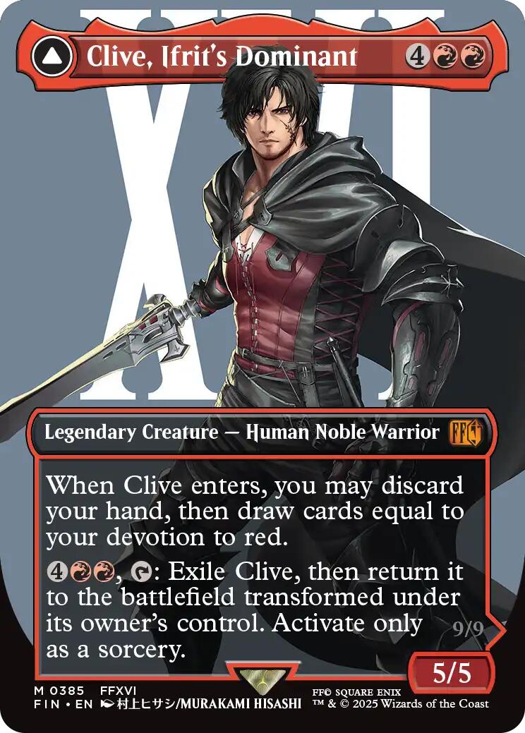 Clive, Ifrit's Dominant // Ifrit, Warden of Inferno (Borderless) (0385) [FINAL FANTASY] Foil