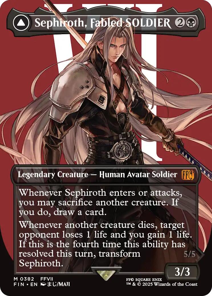Sephiroth, Fabled SOLDIER // Sephiroth, One-Winged Angel (Borderless) (0382) [FINAL FANTASY] Foil