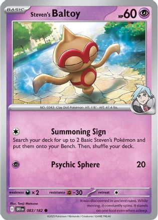 Steven's Baltoy (083/182) [Scarlet & Violet: Destined Rivals] Reverse Holofoil
