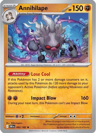 Annihilape (092/182) [Scarlet & Violet: Destined Rivals] Reverse Holofoil
