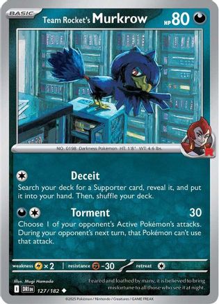 Team Rocket's Murkrow (127/182) [Scarlet & Violet: Destined Rivals] Reverse Holofoil