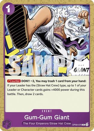 Gum-Gum Giant (Reprint) (OP09-078) - [Starter Deck 26: PURPLE/BLACK Monkey.D.Luffy]