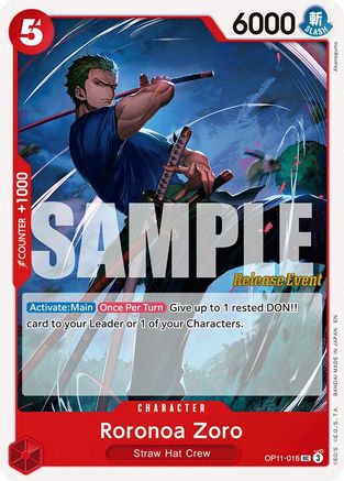 Roronoa Zoro (OP11-016) - [A Fist of Divine Speed Release Event Cards]